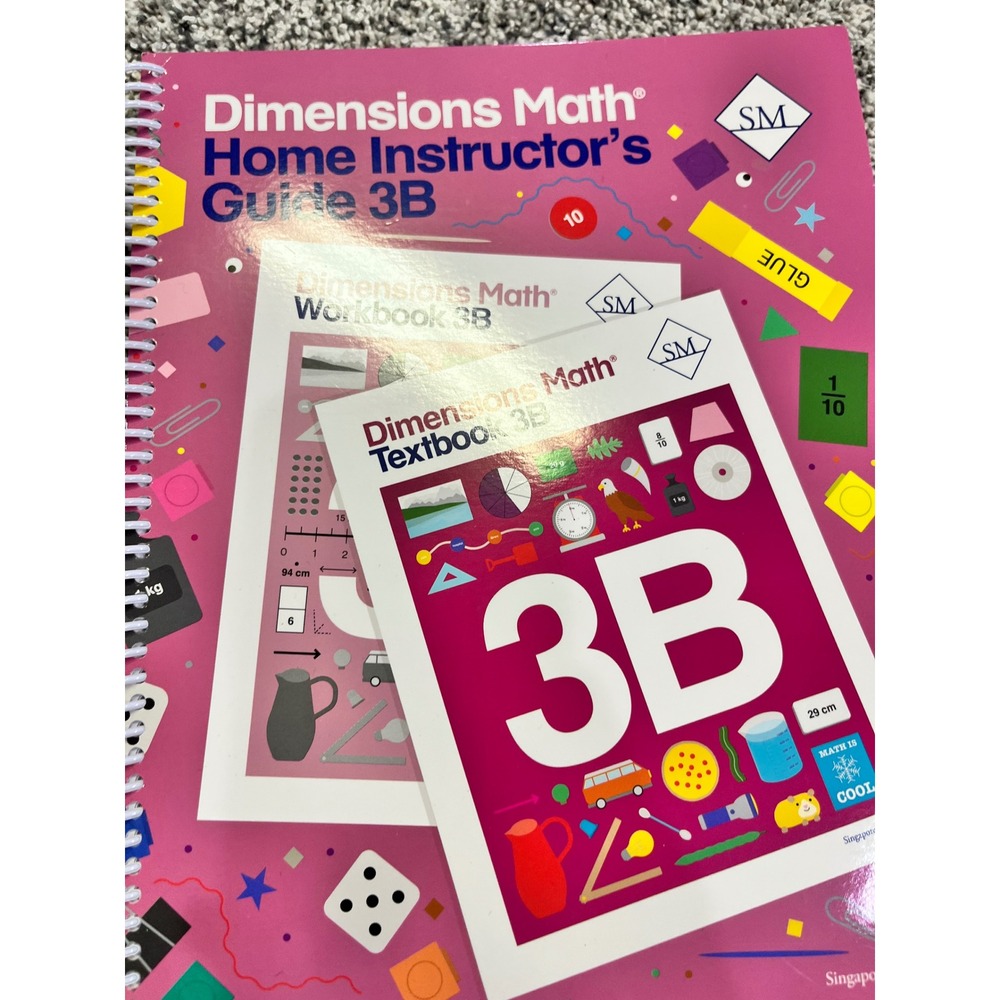 Dimensions Math Home Instructors Guide 3B Singapore Math Textbook Homeschool NEW - Picture 2 of 4